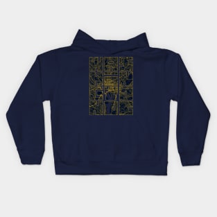 Washington DC, USA City Map Typography - Gold Art Deco Kids Hoodie